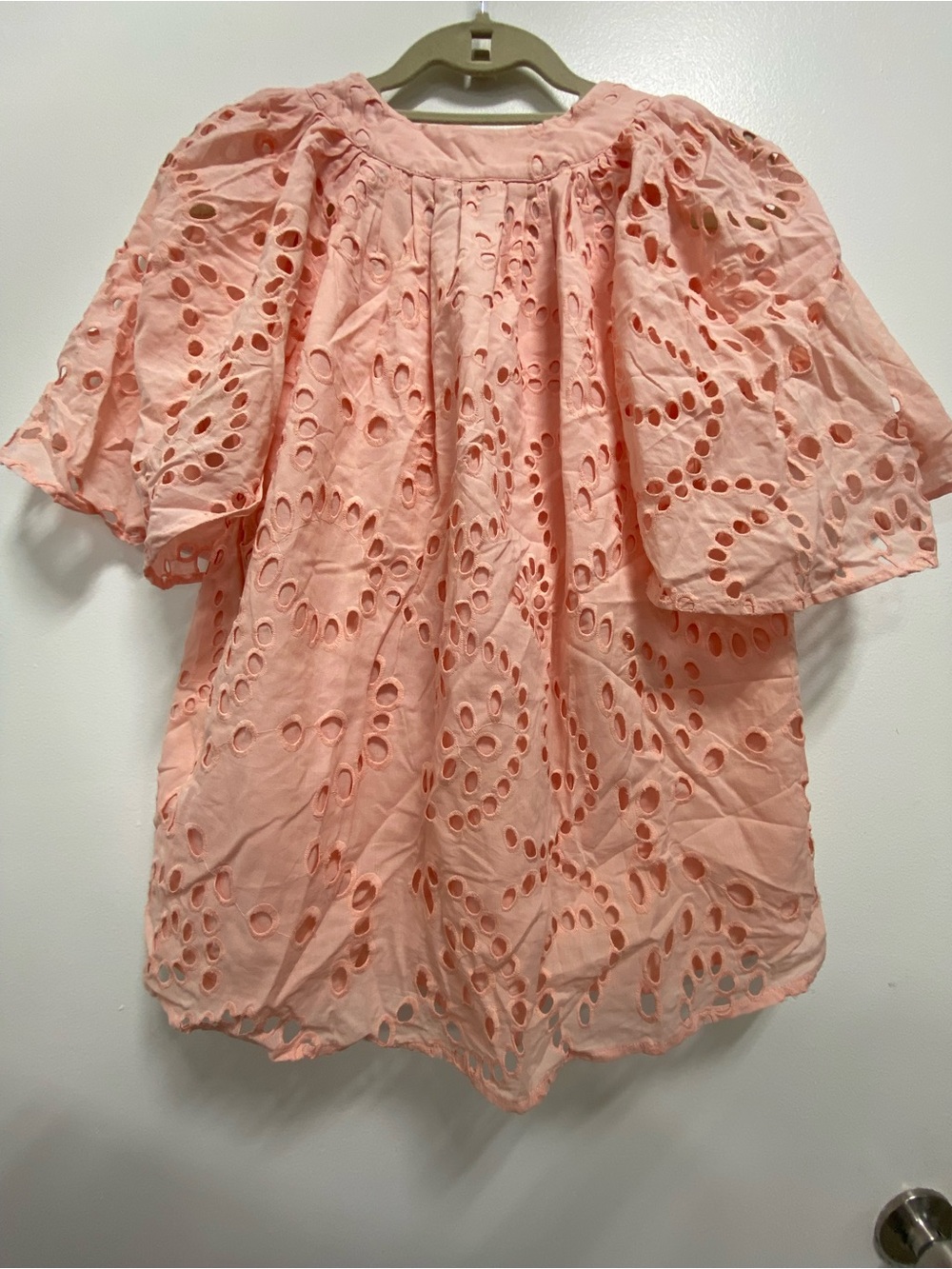 Tuckernuck Blush Pink Eyelet Flutter-Sleeve Top - Picture 7 of 7